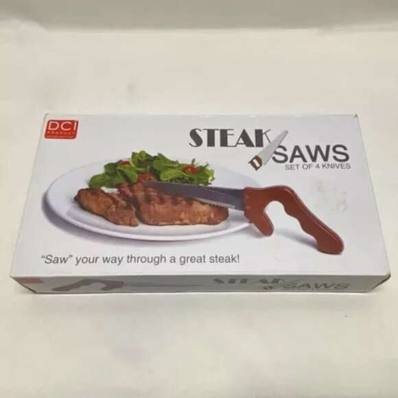 DCI Steak Saw Knife Set of 4 Knives Ergonomic Handle BBQ Decor Craft Inc. New - Picture 16 of 16